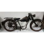EXCELSIOR motorbike with leather seat, and petrol tank, no engine (not working)