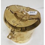 Brass Ice Bucket, in the form of a Top Hat Case, 6”h