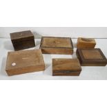 6 small Tunbridge etc Trinket Boxes, all with hinged lids (6)