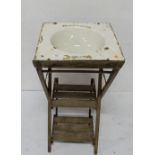 Enamel topped folding washstand (former army use)