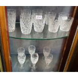 3 sets of 6 1970s Waterford Crystal glasses – 6 high tumblers, 6 medium tumblers and 6 sherry