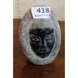Inuit Art / native polished stone, in the form of an Eskimo Head (not signed)
