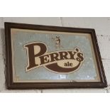 Vintage Perry’s Ale advertising mirror, in oak frame, 48cm x 67cm