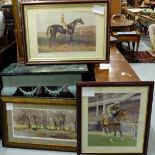 3 colour prints (all framed) – a long Print of a Rider and Farmhouse, Ltd Ed “Common” by Edwin H.