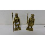 Pair of Cast Brass Figures “Sentries”, each 20”h
