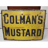 Large and original Coleman’s Mustard Advertising Sign, 92cmh x 112cmw