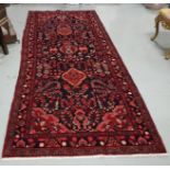 Deep Blue and Red Ground Persian Floor Rug, 1.04m x 2.07m