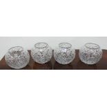 4 fine cut crystal Rose Bowls (as new) (with grey boxes)