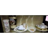 Shelf of china items – Vases, Plates, Dish etc