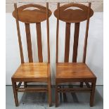 Matching Set of Six High-Back Mackintosh Design Oak Chairs
