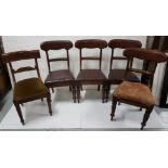 Matching Set of 4 WMIV Mahogany Dining Chairs & 1 similar Dining Chair (5)