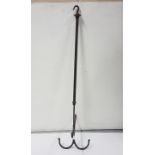 Antique metal handing and adjustable tack / bridle holder, 4 branches