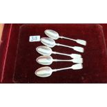 Set of 5 Irish Silver breakfast spoons