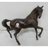 Bronze rearing horse (no base for it), 12” long and 11” high