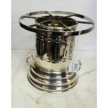 Silver Plated Plate Warming Stand, with oil burner, circular, 9”h x 9.5” dia