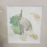 “Standing Bird”, watercolour, unsigned, 25 x 20,