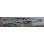 Pair of vintage Ski’s stamped “Attenhoffer”)(hand made, Switzerland) & a pair of wooden poles