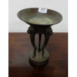 Early 20th Century bronze table centre piece stand, 3 lion masks above lion legs, supporting a tray,