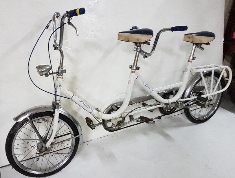 Italian tandem bicycle, Graziella brevettata, blue Carnielli saddles - Image 2 of 2