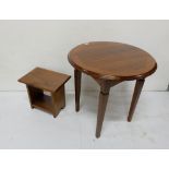 Edwardian mahogany occasional table and a teak stool (2)
