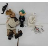 String Puppet “Sebastian”, Andy Capp 1969 plastic ornament, Goebel Nude Figurine (hairline crack