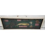 Fishing Advertising Cabinet (Reproduction) - trout, fly rod etc, 106cm x 33cm