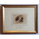 William Brocas Head of Girl (After Murillo ) Water Colour and Crayon { 10cm X 15cm }.