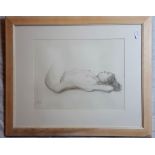 M Early Young Woman Reflecting Pencil with Ink Wash { 36cm X 48cm }.