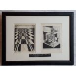 Harry Kernoff RHA Highway 2000 AD and Cubes Limited Edition Black and White Prints { 17cm X 17 cm }.