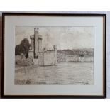 Stephen Brennan Blackrock Castle Ink Drawing { 27cm X 37cm }.