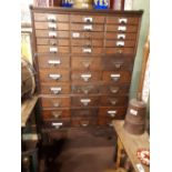 Early 20th. C. Sectional drawers on stand.