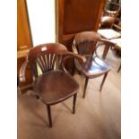 Two 1930's bentwood armchairs.