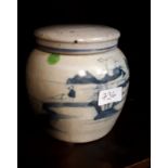 Early 19th C. blue and white ginger jar.