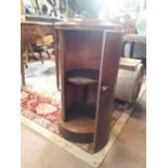 Victorian mahogany marble topped circular bedside locker.