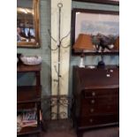 19th. C. wrought iron coat and hat stand.