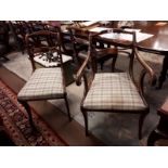 Set of six + two rosewood dining room chairs.