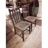 Set of four 1930's oak chairs.