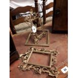 Three 19th. C. brass mirror frames.