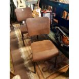 Pair of 1940's leather side chairs.