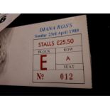 Diana Ross. Sunday 23rd. April 1989. Book of Stall tickets stubs.