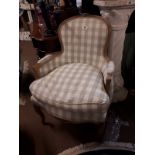 Early 20th. C. French upholstered arm chair.