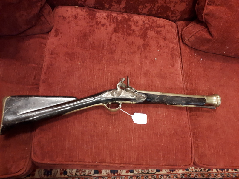 19th. C. Dublin brass bound flintlock blunderbuss - 5308.