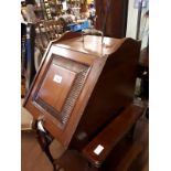 19th. C. mahogany log box with original tin liner.