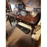 William IV mahogany desk with inset leather top.