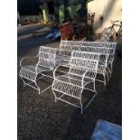 Three piece wrought iron garden set.