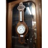 Victorian oak banjo barometer.