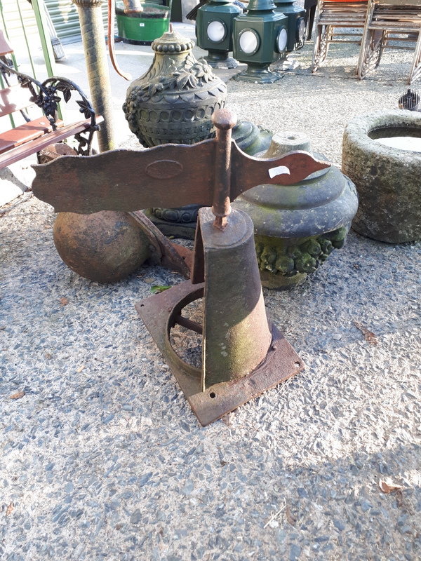 19th. C. cast iron weather vane chimney cowl .