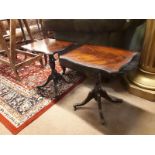 Neat pair of inlaid mahogany lamp tables in the Georgian manners.