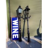 Pair of decorative cast iron avenue lights.