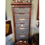 19th C. mahogany haberdashery cabinet with pull out draws.